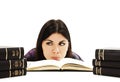 Angry student girl with learning difficulties Royalty Free Stock Photo