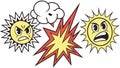 Angry Sun Burst Comic Art, Dynamic Weather Effect Vector, vector design Generative AI Royalty Free Stock Photo