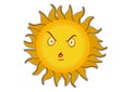 Angry Sun Cartoon Character