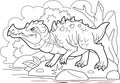 Angry swamp dragon, coloring book, funny illustration Royalty Free Stock Photo