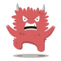Angry swearing monsters in a flat style. Colorful angry characters.