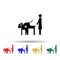 Angry teacher multi color icon. Simple glyph, flat vector of back to school icons for ui and ux, website or mobile application