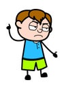 Angry Teen Boy Cartoon with one hand raised Royalty Free Stock Photo