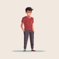 Angry Teen in Flat Minimalistic Animation AI Generated