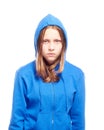 Angry teen girl in poor Royalty Free Stock Photo