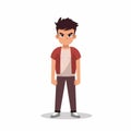 angry teen vector flat minimalistic isolated illustration