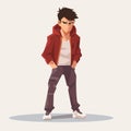 angry teen vector flat minimalistic isolated illustration