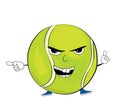 Angry tennis ball cartoon