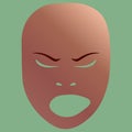 Angry theatrical mask. Vector illustration Royalty Free Stock Photo