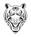 Angry Tiger Face Black And White Vector Illustration Design Royalty Free Stock Photo
