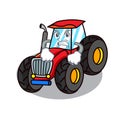 Angry tractor mascot cartoon style