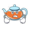 Angry transparent teapot character cartoon