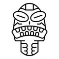 Angry tribal idol icon, outline style