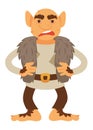 Angry troll character of scandinavian mythology or legends