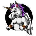 Angry Unicorn mascot logo design