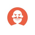 Angry User profile icon. Avatar forum symbol. Placeholder for social networks, forums. Face sign internet online