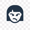 Angry vector icon isolated on transparent background, Angry tra