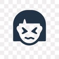 Angry vector icon isolated on transparent background, Angry tra