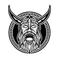 Angry viking head creative logo concept