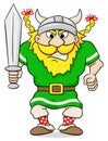 Angry viking with sword