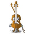 Angry violin in the cartoon music room