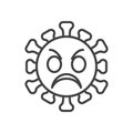 Angry virus Face line icon