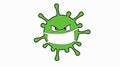 Angry Virus with a Mask