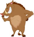Angry warthog cartoon Royalty Free Stock Photo