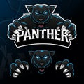 Angry wild animal panther esport logo illustration