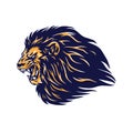 Angry Wild Lion Head Mascot Logo Illustration Royalty Free Stock Photo