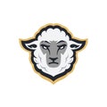 Angry wild white sheep head sport mascot design character for gaming team or college club, modern cartoon style Illustration desig Royalty Free Stock Photo