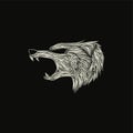 angry wolf head beast artwork illustration design Royalty Free Stock Photo