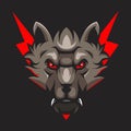 Angry Wolf Mascot Logo Royalty Free Stock Photo