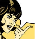 Angry woman pointing comics style Royalty Free Stock Photo