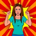 Angry woman pop art vector illustration Royalty Free Stock Photo
