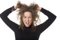 Angry woman pulling hair Royalty Free Stock Photo