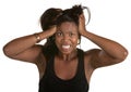 Angry Woman Pulling Hair Royalty Free Stock Photo