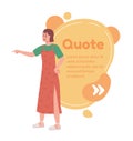 Angry woman quote textbox with flat character