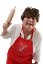 Angry woman with rolling pin Royalty Free Stock Photo