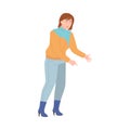 Angry Woman Scolding and Yelling at Somebody Finger Pointing Vector Illustration