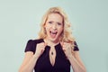 Angry woman screaming at camera Royalty Free Stock Photo