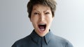 Woman scream yelling angry emotion mad agressive girl 3D illustration