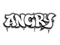 Angry - single word, letters graffiti style. Vector hand drawn logo. Funny cool trippy word Angry, fashion, graffiti