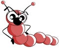 Angry Worm cartoon Royalty Free Stock Photo