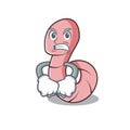 Angry worm mascot cartoon style Royalty Free Stock Photo