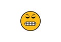 Angry yellow emoticon facial expression