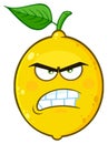 Angry Yellow Lemon Fruit Cartoon Emoji Face Character With Aggressive Expressions