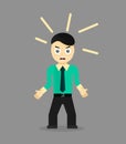 Angry young cartoon businessman or office worker Royalty Free Stock Photo