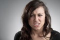 Angry Young Caucasian Woman Portrait Royalty Free Stock Photo