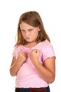 Angry young girl ready to fight Royalty Free Stock Photo